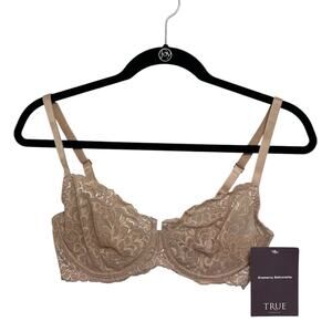 NEW True & Co. Gramercy Balconette Bra in Tan - Size 34D